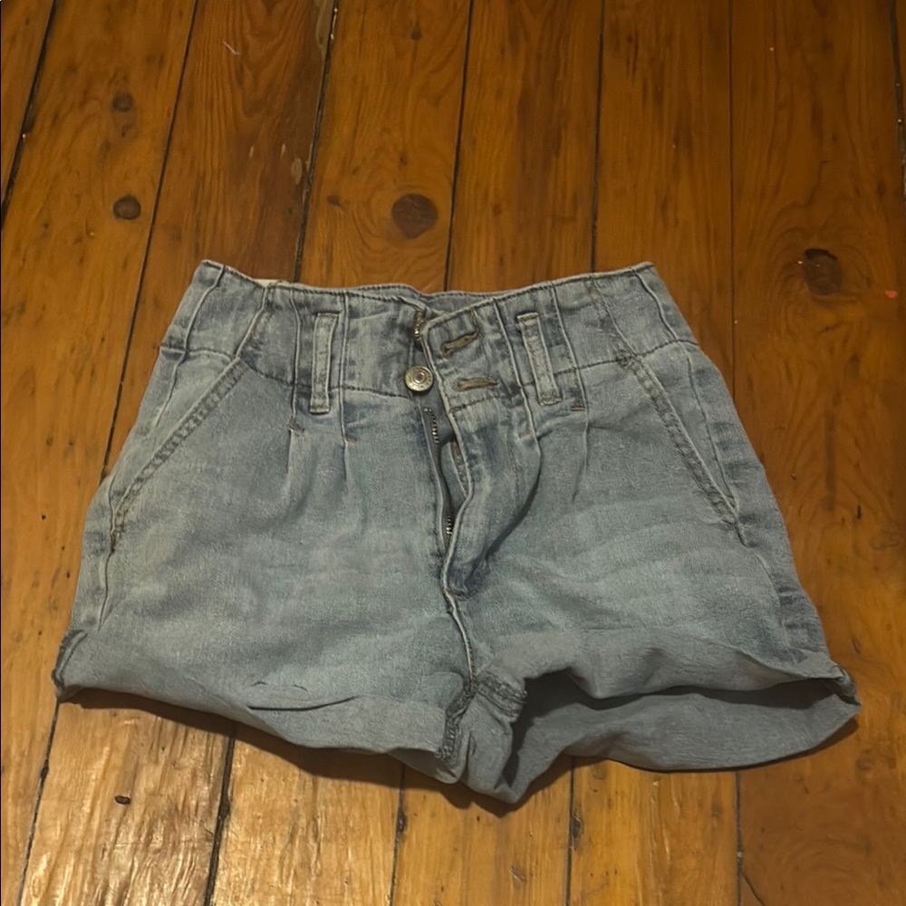 Almost Famous Blue Jean Shorts High-Waisted Cuffed
